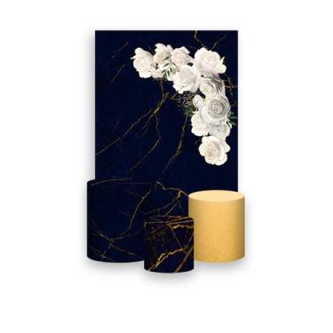 Imagem de Painel De Festa Vertical 1,50 x 2,20 + Trio De Capas Cilindro - Geomét