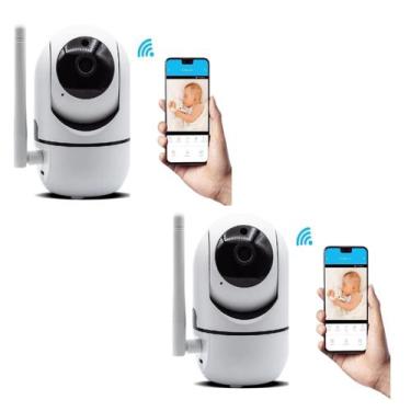 Imagem de Kit 2 Câmeras Ips baba eletrônica Wifi Visão Noturna - V380
