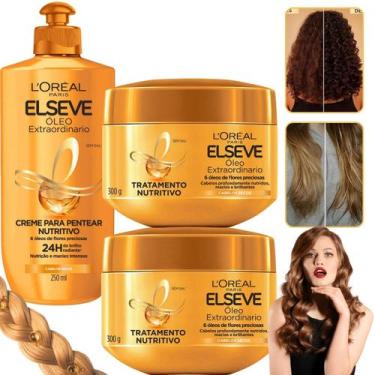Imagem de Kit Elseve Óleo Extraordinário Loreal Paris Creme de Tratamento Cabelo