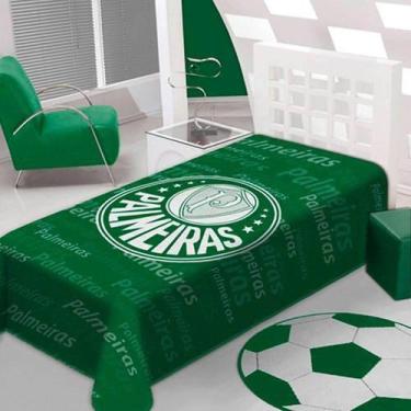 Imagem de Cobertor Raschel Plus Solteiro Palmeiras 1,50M X 2,20M - Jolitex terni