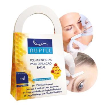 Imagem de Folhas Prontas para Depilação Facial Buço Sobrancelha Mel Nupill 20 Fo