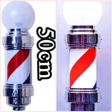 Imagem de Barber pole 50cm giratório bivolt + mais caixa de lamina lord profissi