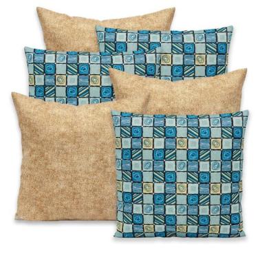 Imagem de Kit 6 Capas de Almofada Gorgurinho Lisa e Estampada 40x40 Zíper - BEM 