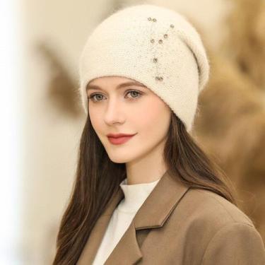 Imagem de Touca Inverno Feminino Pele De Coelho Casual - ElaShopp