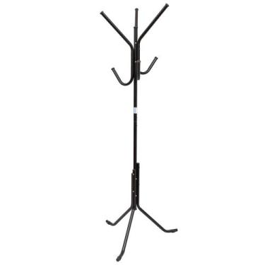 Imagem de Cabideiro De Chão Pintura Eletrostática Preto Brilhante - AC UTILIDADE