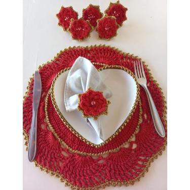 Imagem de Porta guardanapo  flor vermelha - DS CROCHÊ 