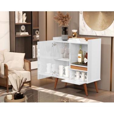 Imagem de Aparador Buffet Retro para Sala de estar ou cozinha com 2 portas e pés