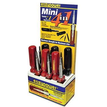 Imagem de Eazypower 87433 pacote com 12 mini chave de fenda quadrada 4 em 1 R0/R1, R2/R3 Isomax hexagonal, 1/10.2 cm (serve para Robertson), metade preta/metade vermelha