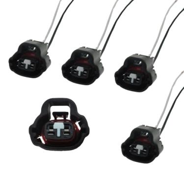 Imagem de AUTO OCCASION Conector solenoide de temporização de válvula variável (VVT) Chicote de fiação de 2 pinos compatível com Toyota Lexus Scion 4 unidades