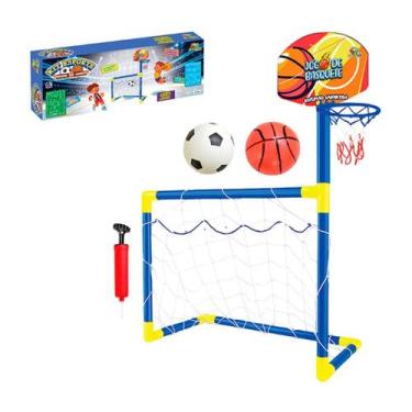 Imagem de Kit Esporte 2 Em 1 Cesta de Basquete e Trave Futebol - Zein - Art Brin