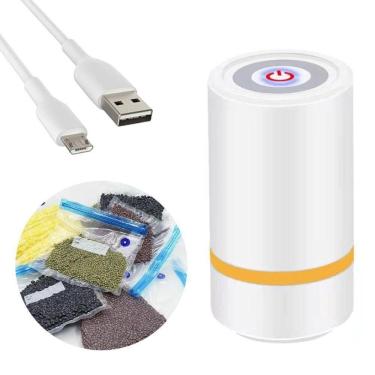 Imagem de Mini Seladora A Vacuo Portatil Touch Conserva Embaladora Alimentos Comida Legumes Fruta...