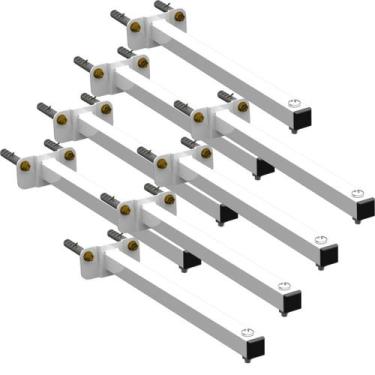 Imagem de Kit 08 SUPORTES REFLETOR LED BASE RETA BANNER FACHADA BRAÇO 30 cm - MU