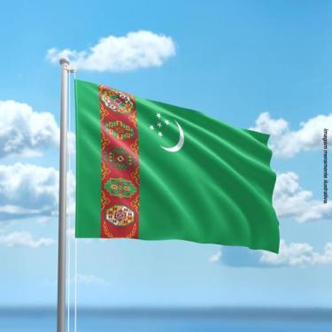 Imagem de Bandeira do Turcomenistão 80cmx140cm Tecido Oxford 100% Poliéster - PR