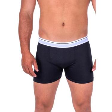 Imagem de Kit C/3 Cueca Box Microfibra com Forro Boxer Masculino Lisa Basica - B