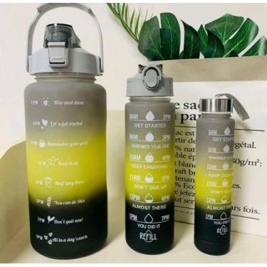 Imagem de Garrafa de agua Kit 3 garrafas motivacional fitness orgulho colorida h