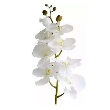Imagem de Orquídea Branca Artificial Pequena para Arranjo - Decore Fácil Shop