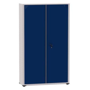 Imagem de Armário de Aço Montável Econômico Ap403sl Pandin 2,0 m Cinza e Azul De