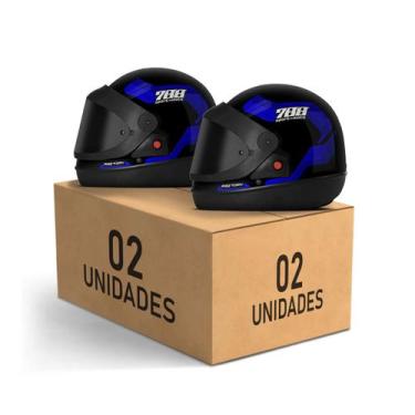 Imagem de Kit 2 Capacetes Sport Moto 788 Viseira Fumê Fechados Pro Tork Masculin