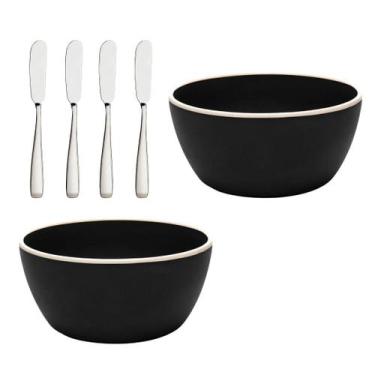 Imagem de Conjunto Tigelas De Cereal 2 Unidades + Espátulas Inox 4 Pçs - Wolff