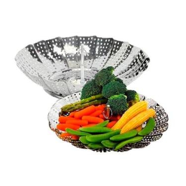Imagem de Cesto De Cozimento Vapor Legumes Inox Panela Vaporeira - Top Chef, Met