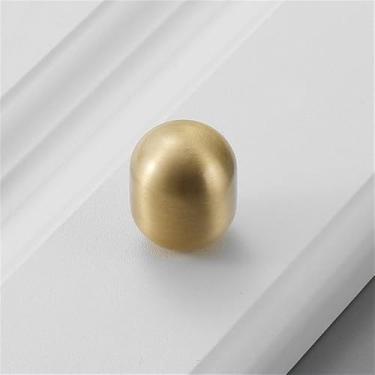 Imagem de Puxador de gaveta de porta de armário de latão com furo único, moderno, simples e moderno, americano, simples, cobre puro, puxador de armário, ouro escovado 5517