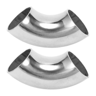 Imagem de Motoforti 2 peças 90 graus curva mandril cotovelo carro modificado tubo de escape tubulação 3.8 cm espessura OD 1,2 mm/18GA 38x100x1,2 mm 201 aço inoxidável 2 peças