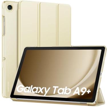 Imagem de MoKo Capa para Galaxy Tab A9+/A9 Plus 27.9 cm 2023, capa protetora inteligente de suporte fino com capa traseira translúcida de policarbonato rígido para tablet Tab A9 Plus (SM-X210/X216/X218),
