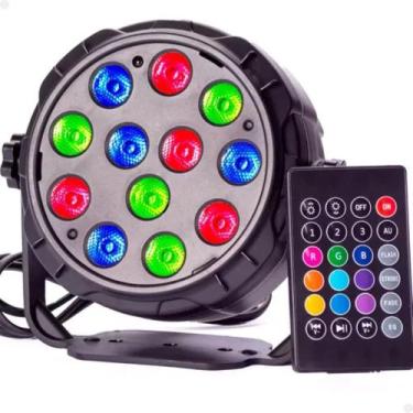 Imagem de Canhão Iluminação Led Rgb 12 Leds Rgb Controle Remoto - LORBEN