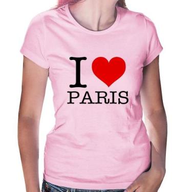 Imagem de Baby Look I love Paris - Foca na Moda, Rosa bebê, P
