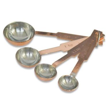 Imagem de Conjunto De Colheres Medidoras 4 Peças - Aço Inox - Rosa