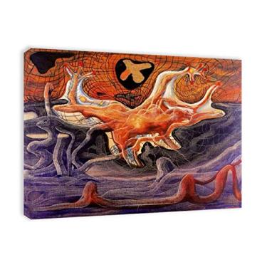 Imagem de Quadros famosos emoldurados Esteban Frances impressão em tela - "cercas de arame" pôster e impressões de arte de reprodução - Imagens de arte de parede em tela surrealista para decoração de quarto 50