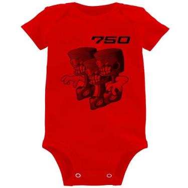 Imagem de Body Bebê Moto GT 750 Pistões - Foca na Moda, Vermelho, G
