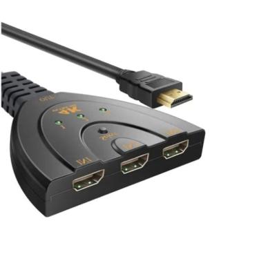 Imagem de Adaptador Multiplicador Hub Switch Hdmi 3X1 Splitter 4K 3D