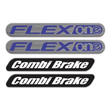 Imagem de Kit Adesivos Emblema Combi Brake E Flex One Cromado Resinado - Resitan