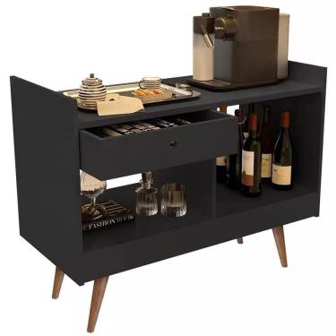 Imagem de Aparador 4064 Buffet Retro Pés Palito com Gaveta JB Bechara Cor Preto