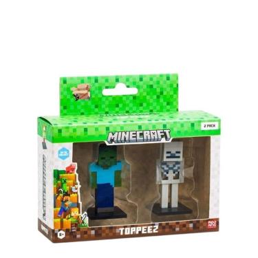 Imagem de Kit Pack Brinquedo 2 Bonecos Ação Minecraft 3D Colecionáveis
