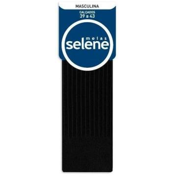 Imagem de Meia Masculina Social Selene 100% algodão 8005, Preto