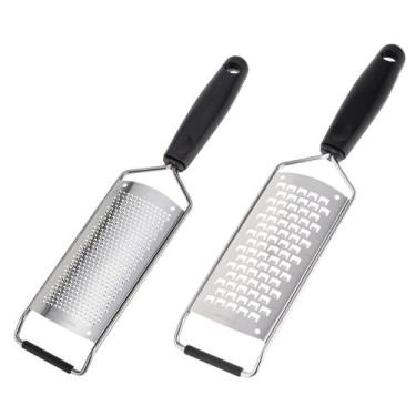 Imagem de Kit Dois Raladores Grosso e Fino Antiderrapante Weck Preto