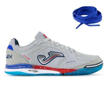 Imagem de Chuteira Futsal Joma Top Flex Rebound, 43, Cinza, Azul
