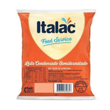Imagem de Leite Condensado Semi Desnatado Italac Sachê de 2,5kg