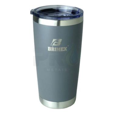 Imagem de Copo Térmico com Tampa Brimex Inox 600ml Chopp, Cerveja ou Café Várias