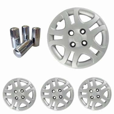 Imagem de Jogo Calota Aro 14 Fiesta Hatch Sedan 2011 à 2013 + Selo Resinado + Tampa Ventil Cromada