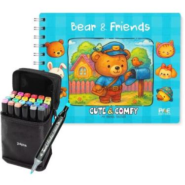 Imagem de Livro Infantil Colorir Bear E Friends Cute & Comfy Capa Dura em Espira