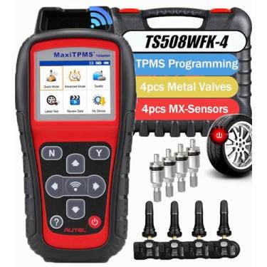 Imagem de Autel MaxiTPMS TS508WFK-4 com 4 peças MX-Sensor + 4 peças de válvulas de metal TS508WF Ferramenta de reaprendizagem, leitura, ativação, reaprendizagem, todos os sensores conhecidos, detecta e exibe