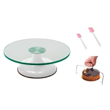 Imagem de Bailarina Giratória Vidro P/Deco. Bolos + Nivelador + 2 Pvc