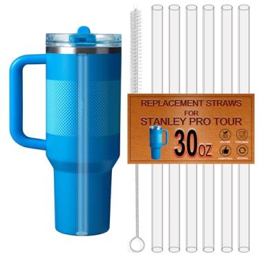 Imagem de Pacote com 6 canudos de substituição para Stanley Quencher Protour Canudos Flip de 850 g, canudo para copo Stanley Pro Tour de 850 g, reutilizável, seguro para lava-louças, seguro para alimentos