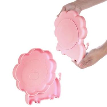 Imagem de Prato Infantil Raso Com Ventosa Silicone Introdução Alimentar Higiênic