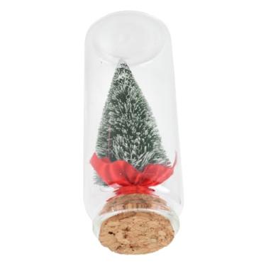 Imagem de Árvore de Natal decorativa de mesa, pequena árvore de Natal finamente trabalhada para escritório (verde escuro)