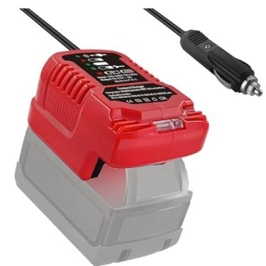 Imagem de JXDZ Carregador de carro de substituição para bateria de lítio Milwaukee de 18 V, mini carregador compacto portátil para bateria de lítio M18 18V com plugue de isqueiro carregador de veículo