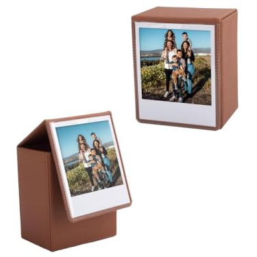 Imagem de HIYQIN Estojo Fotográfico Para Filme Instax Wide, Caixa De Armazenamento 3,5 X 4,25" Compatível Com Fujifilm 400/300/210, Suporte Fotos Polaroid 600/I-Type/Onestep2 Instant Film - Marrom